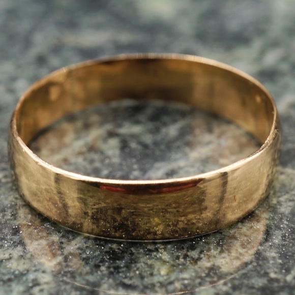 c.1890 14k Victorian Wedding Band Handmade Cigar Band Wolf’s Head Maker’s Mark - Picture 1 of 7